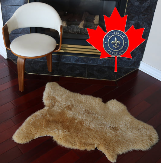 200598 Tapis GRAND peau de Mouton Sheepskin BIG SIZE Collection Quebecuir Premium CREAM   X 1