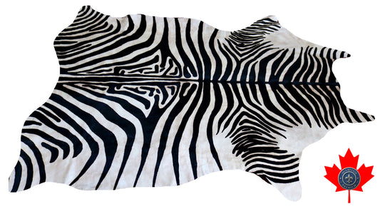 98739 - Cowhide Rug Tapis Peau de Vache  ZEBRA    Collection Quebecuir Premium