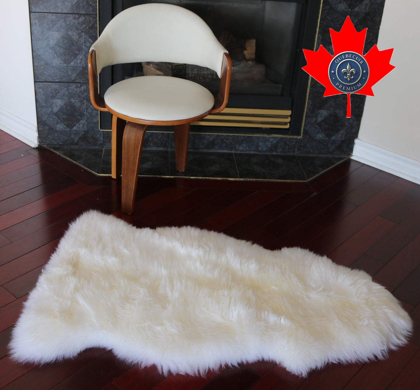 200599 Tapis GRAND peau de Mouton Sheepskin BIG SIZE Collection Quebecuir Premium IVORY   X 1