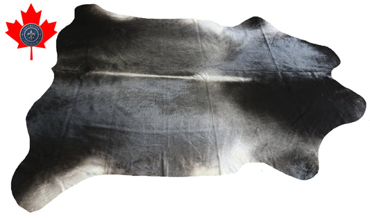 100167- SUPER BIG  SIZE XXXL GREY & BLACK Cowhide Rug - Quebecuir Premium Collection