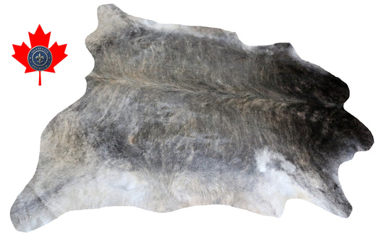 98753- Cowhide Rug Tapis Peau de Vache  BIG  SIZE XXL BRINDLE LIGHT  - Collection Quebecuir Premium