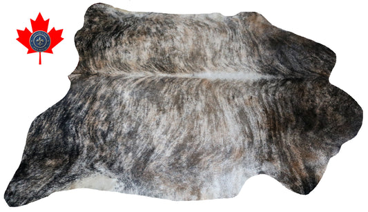 98754- Cowhide Rug Tapis Peau de Vache  BIG  SIZE XXL BRINDLE LIGHT  - Collection Quebecuir Premium