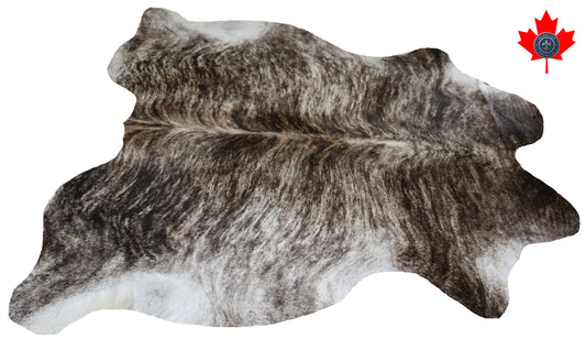 98755- Cowhide Rug Tapis Peau de Vache  BRINDLE LIGHT  - Collection Quebecuir Premium