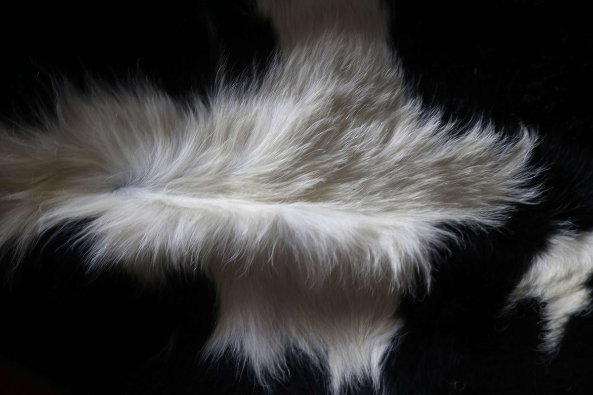 100389- tapis peau de vache BLACK & WHITE     Cowhide Rug - Quebecuir Premium Collection