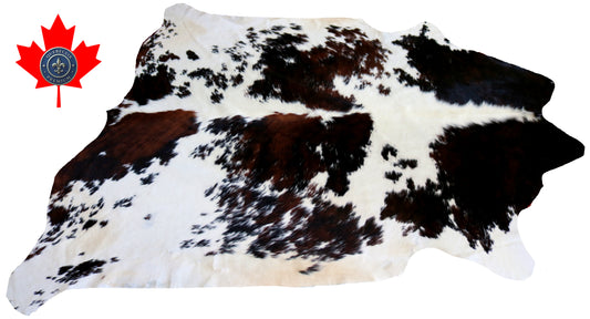 98780 - Cowhide Rug Tapis Peau de Vache  SUPER BIG SIZE XXXL -TRICOLOR  Collection Quebecuir Premium