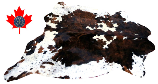 98781 - Cowhide Rug Tapis Peau de Vache  SUPER BIG SIZE XXXL -TRICOLOR  Collection Quebecuir Premium