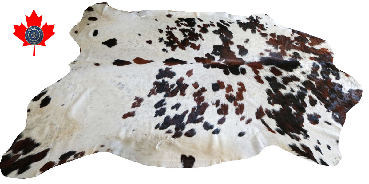 100369- SUPER BIG  SIZE XXXL TRICOLOR   Cowhide Rug - Quebecuir Premium Collection