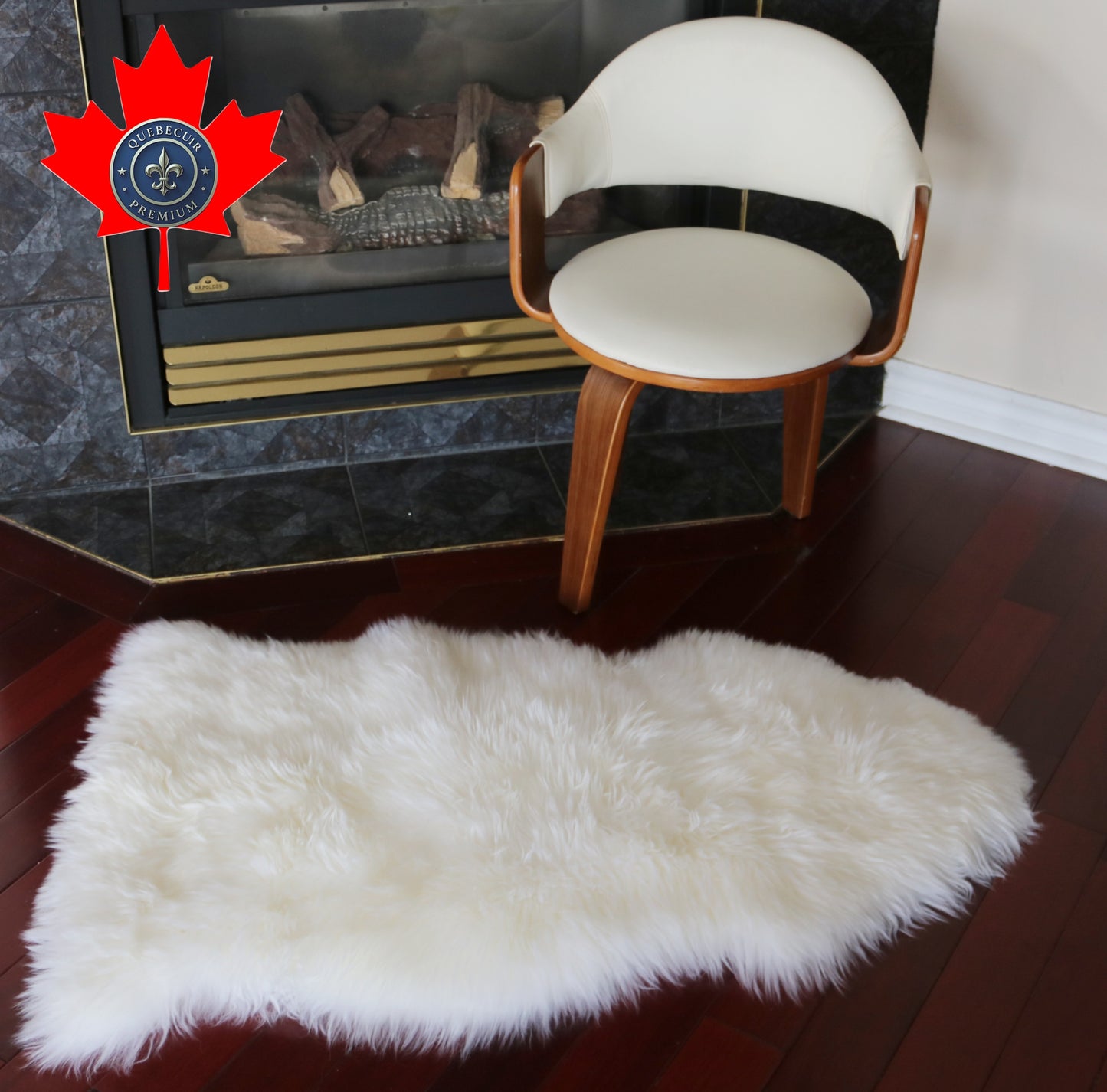 100188 Tapis GRAND peau de Mouton Sheepskin BIG SIZE Collection Quebecuir Premium IVORY    X 1