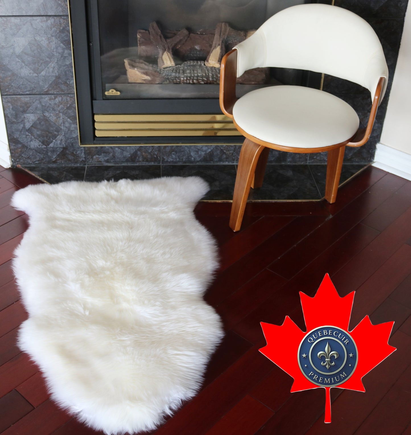 100189 Tapis GRAND peau de Mouton Sheepskin BIG SIZE Collection Quebecuir Premium IVORY    X 1