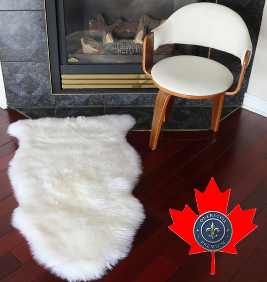 100189 Tapis GRAND peau de Mouton Sheepskin BIG SIZE Collection Quebecuir Premium IVORY    X 1