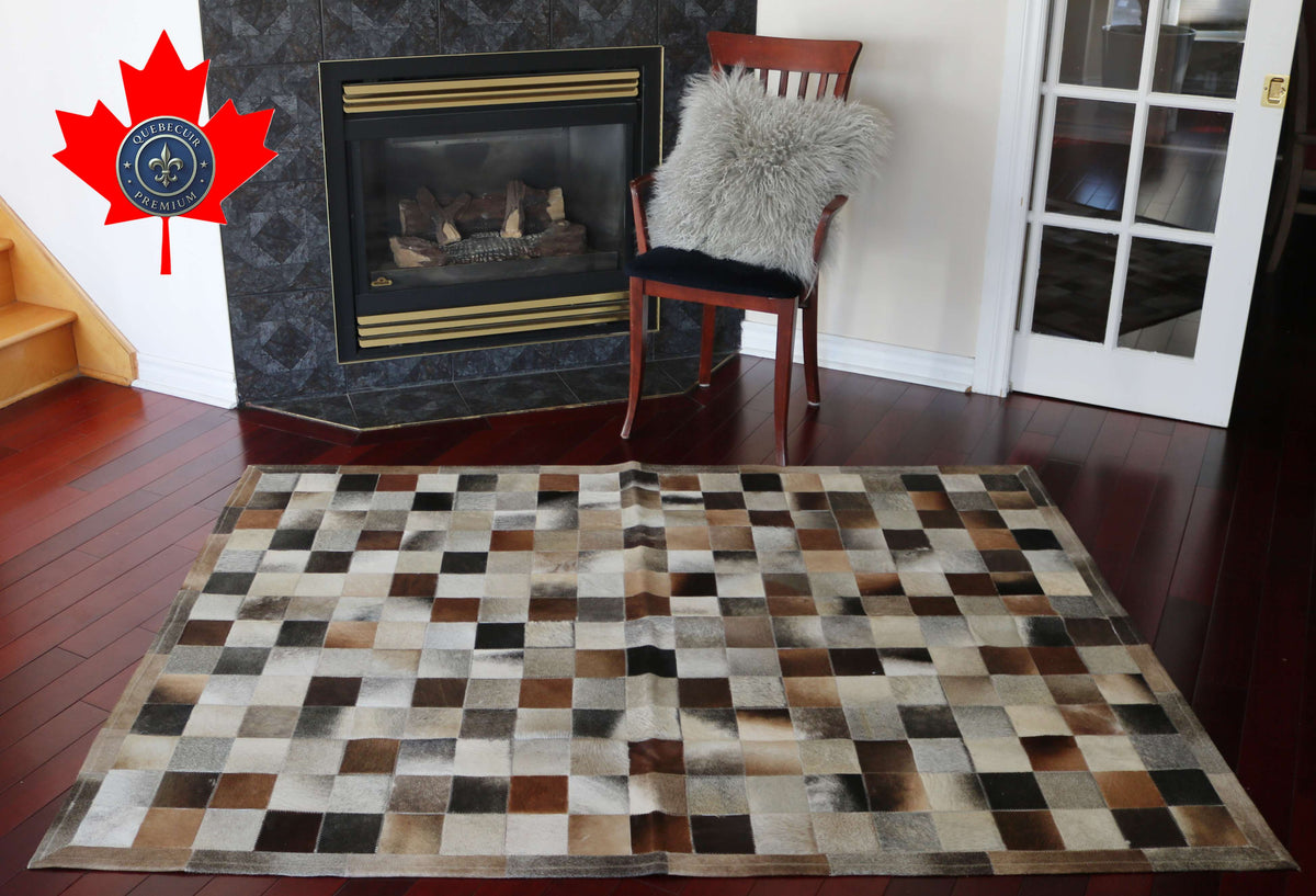 100371 Cowhide rug Patchwork Collection Quebecuir Premium