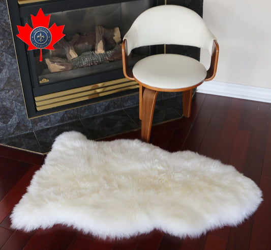 100190 Tapis GRAND peau de Mouton Sheepskin BIG SIZE Collection Quebecuir Premium IVORY    X 1