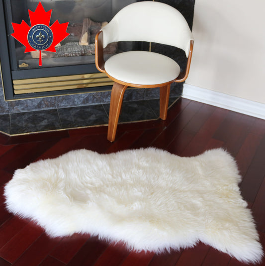 100191 Tapis GRAND peau de Mouton Sheepskin BIG SIZE Collection Quebecuir Premium IVORY    X 1
