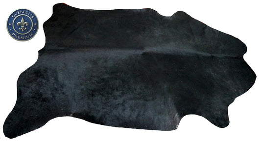 98795 - Cowhide Rug Tapis Peau de Vache   -BIG SIZE XXL BLACK   Collection Quebecuir Premium