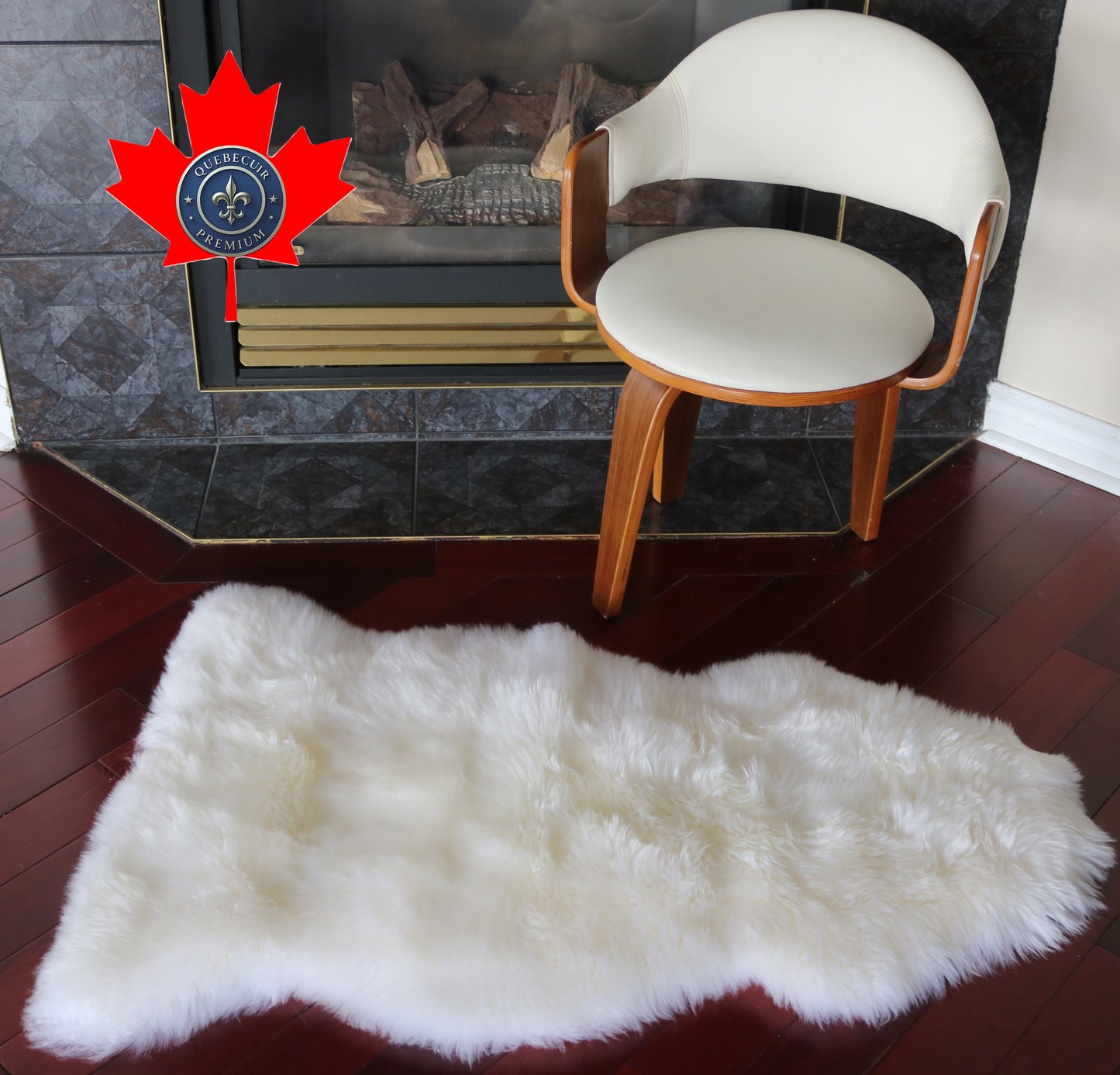 100193 Tapis GRAND peau de Mouton Sheepskin BIG SIZE Collection Quebecuir Premium IVORY    X 1
