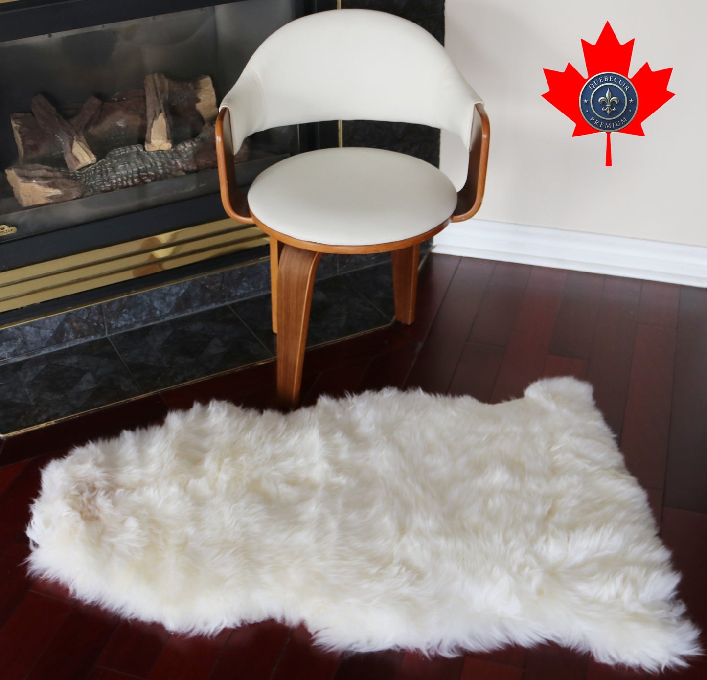 100194 Tapis GRAND peau de Mouton Sheepskin BIG SIZE Collection Quebecuir Premium IVORY    X 1