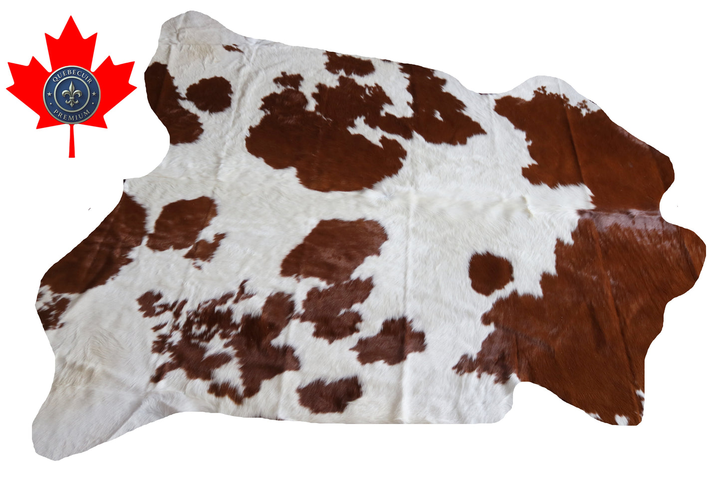 100207 BROWN & WHITE  Cowhide Rug - Quebecuir Premium Collection