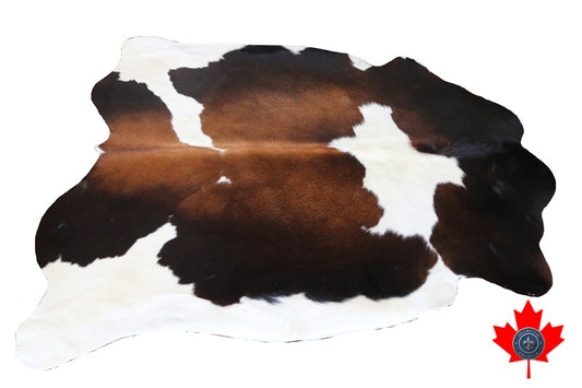 100077 Tricolor Cowhide Rug Tapis peau de vache. Quebecuir Premium Collection.