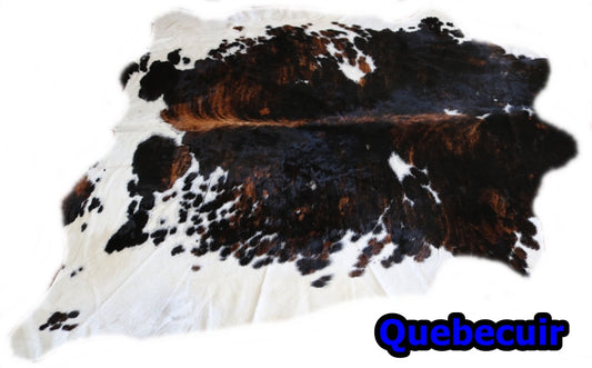 98022 - Cowhide Rug Tapis Peau de Vache SUPER BIG SIZE XXXL TRICOLOR - Collection Quebecuir Premium