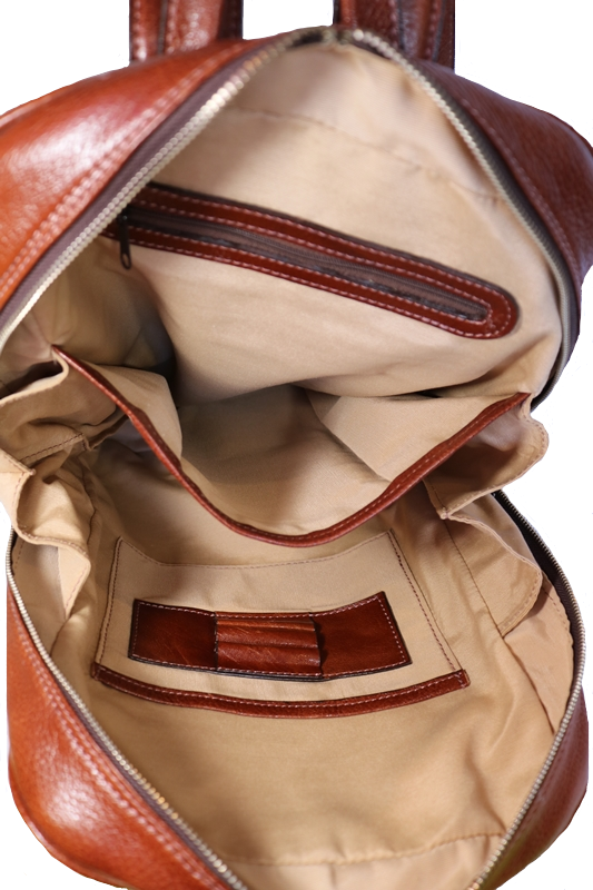 400003 Brown Handmade leather backpack.