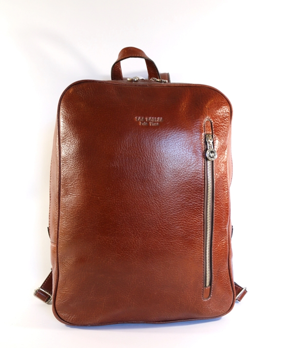 400003 Brown Handmade leather backpack.