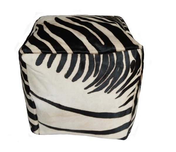 Zebra cowhide Pouf. 400010