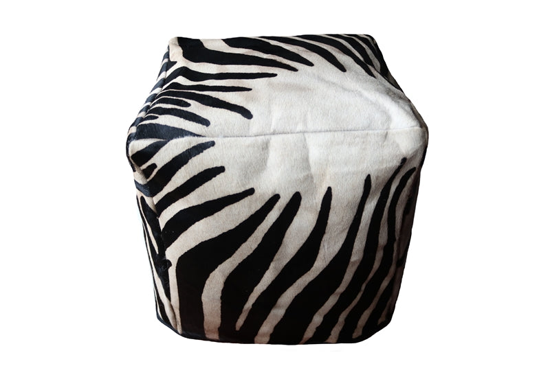 Zebra cowhide Pouf. 400010
