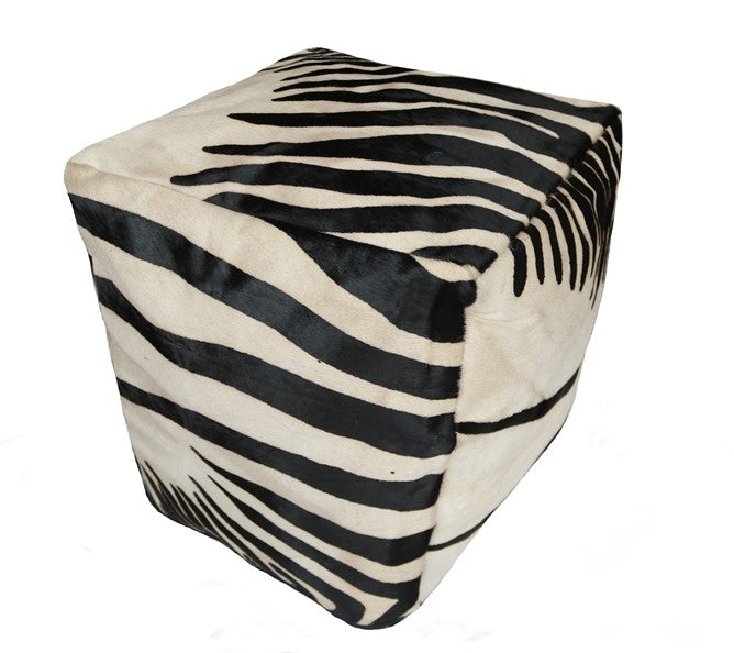 Zebra cowhide Pouf. 400010