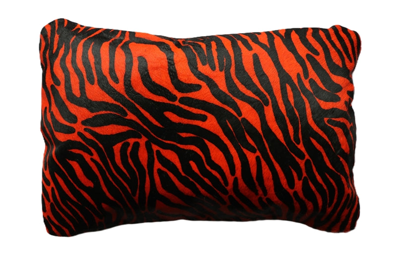400011 Orange Zebra Cowhide pillows.