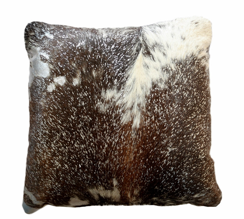 18" Acid Wash Silver Cowhide Pillow. 400022