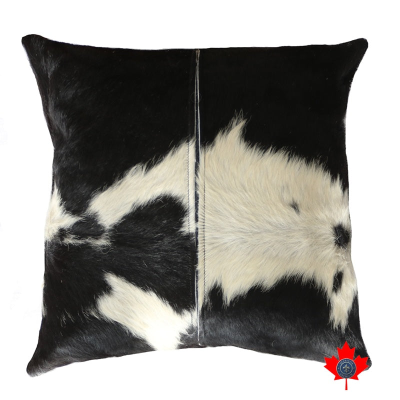 18" Brown and White Cowhide pillow 400024.