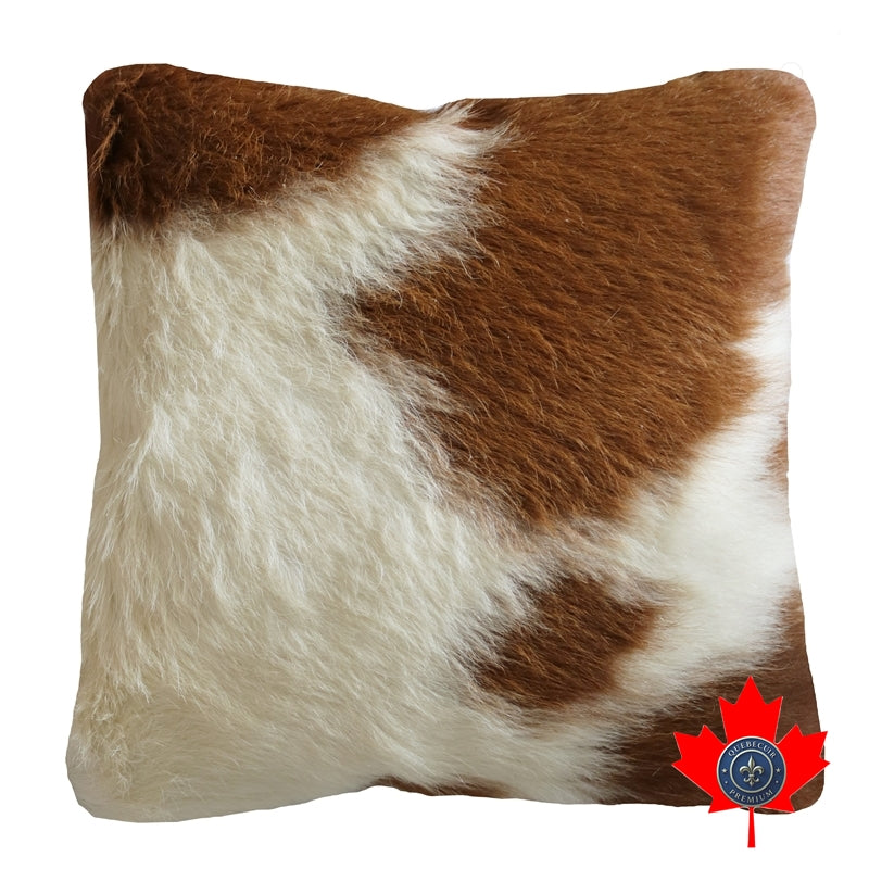 400030 14' Brown and White Cowhide Pillow.