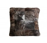 27' Cowhide Pouf Beige Gray White And Brown